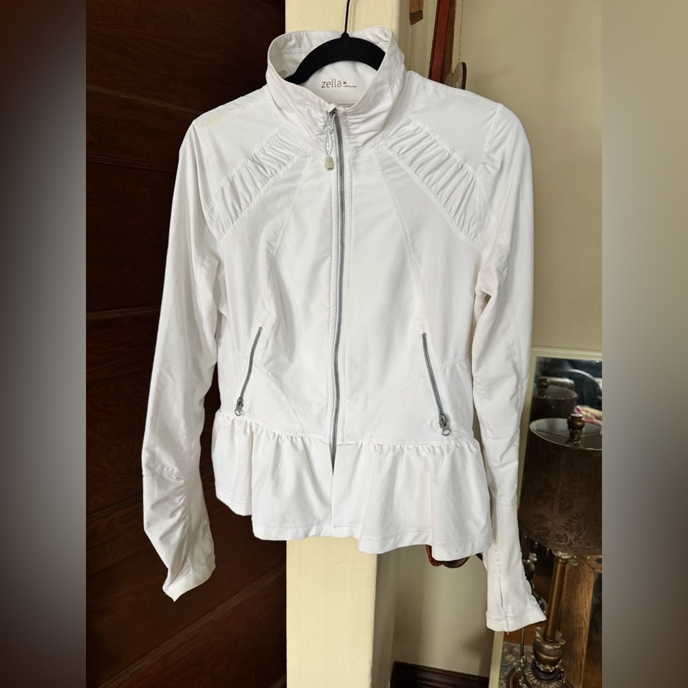 Zella Women's White peplum workout jacket